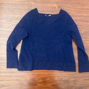 Women's MM.LAFLEUR Navy Cashmere Crew Neck Sweater S